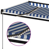 vidaXL Ręcznie zwijana markiza z LED, 500 x 300 cm, niebiesko-biała