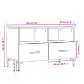 vidaXL Szafka pod TV, biała, 80x36x50 cm, materiał drewnopochodny wariant 7