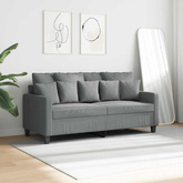 Sofa 2-osobowa, jasnoszara, 140 cm, tapicerowana tkaniną