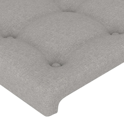 vidaXL Zagłówek do łóżka z LED, jasnoszary, 144x5x78/88 cm, tkanina model standard