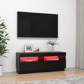 Szafka pod TV z oświetleniem LED, czarna, 100x35x40 cm