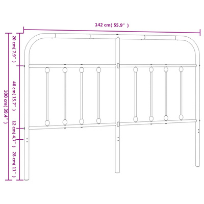 Metalowe wymienne wezgłowie, białe, 135 cm