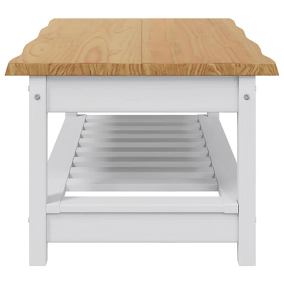 Stolik kawowy EKAI Biały 100 x 60 x 45,5 cm Lite drewno sosnowe