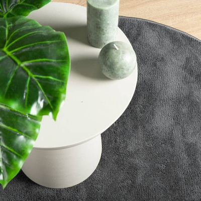 vidaXL Dywan OVIEDO z krótkim włosiem, antracytowy, Ø 120 cm