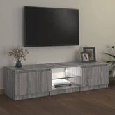 vidaXL Szafka pod TV, z LED, szary dąb sonoma, 140x40x35,5 cm