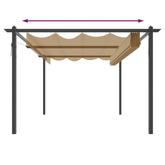 vidaXL Altana ogrodowa ze zwijanym dachem, 4x3 m, kolor taupe