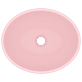 Luksusowa, owalna umywalka, matowy róż, 40x33 cm, ceramiczna