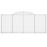 Kosze gabionowe, 4 szt, 300x30x120/140 cm, galwanizowane żelazo