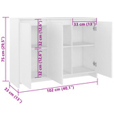 Komoda, biała, 102x33x75 cm, materiał drewnopochodny