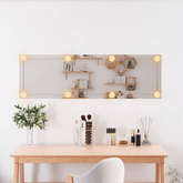 vidaXL Lustro ścienne z LED, 30x100 cm, szklane, prostokątne