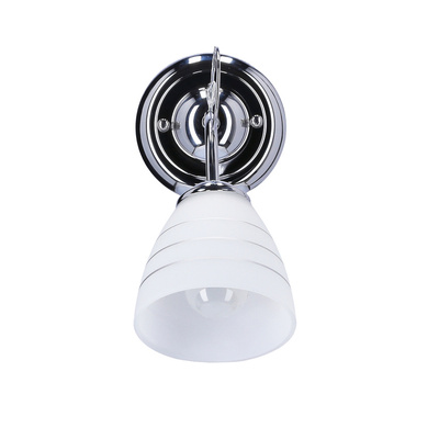 Kinkiet ścienny chromowy z kryształkiem biały klosz Simpli Candellux 21-64288