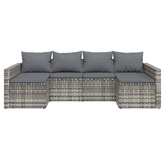 vidaXL 2-cz. zestaw wypoczynkowy do ogrodu, poduszki, szary, rattan PE model standard