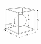 Lampka nocna Weert Ledea czarno-złota metalowa szklana 20 cm