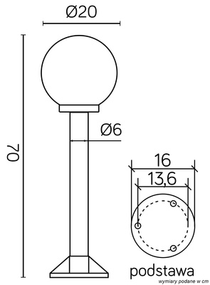 Lampa ogrodowa stojąca K 5002/3/K 200