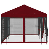 Altana z bokami 6 x 3 m bordowy Poliester i Stal 190