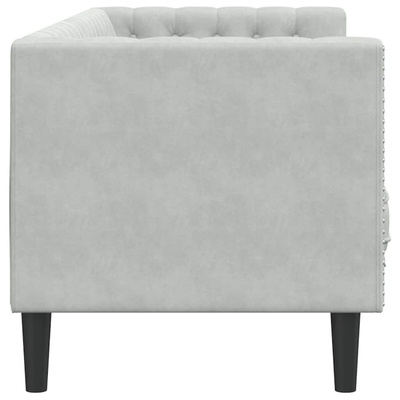 Sofa Jasnoszary 194 x 74,5 x 70,5 cm Aksamit