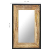 vidaXL Lustro, 80 x 50 cm, lite drewno mango
