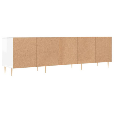 vidaXL Szafka pod TV, wysoki połysk, biała, 150x30x44,5 cm