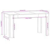 Stół jadalniany, czarny 140x74,5x76 cm, materiał drewnopochodny
