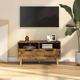 vidaXL Szafka pod TV, opalany dąb, 90x40x48,5 cm