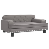 vidaXL Sofa dla dzieci, szara, 70x45x30 cm, sztuczna skóra