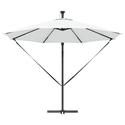 Parasol plażowy Ze LED Lights piaskowy 294 x 294 x 248 cm