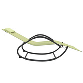 vidaXL Leżak, bujany, kremowy, stal i tworzywo textilene