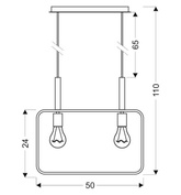 Lampa wisząca biała regulowana wysokość 2x60W E27 Frame 32-73549