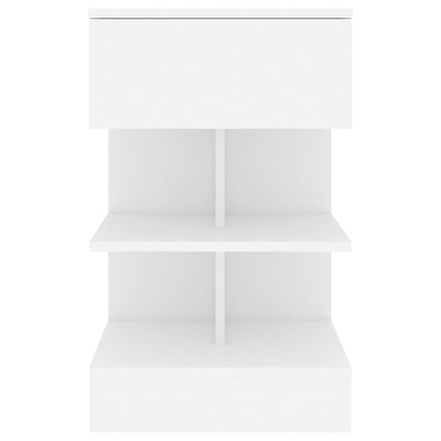 Szafka nocna, biała, 40x35x65 cm, materiał drewnopochodny