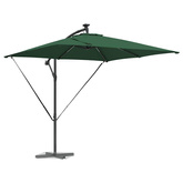 Parasol plażowy z paskami LED Zielony 249 x 249 x 250 cm