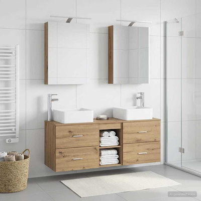 Zestaw mebli łazienkowych 5 szt. Dąb artisan