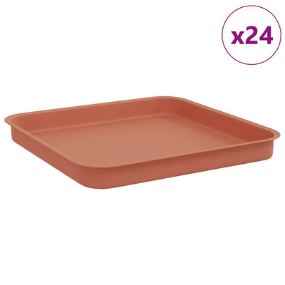 Kwadratowa Taca na Kwiaty 24 pcs Czerwony ceglasty