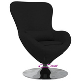 Fotel jajo Czarny 63 x 73 x 90 cm tkanina