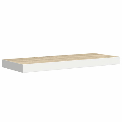 vidaXL Półki ścienne, 2 szt., dębowo-białe, 60x23,5x3,8 cm, MDF