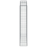 Kosze gabionowe, 6 szt, 200x50x220/240 cm, galwanizowane żelazo