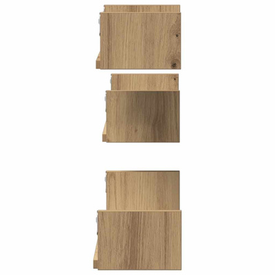 Półki ścienne, 3 szt., dąb artisan, materiał drewnopochodny