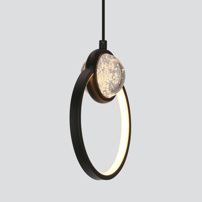 LACRIMA lampa wiszaca 20cm czarny 15W LED 3000K maskownica biała  31-35592