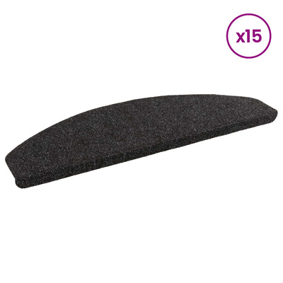 Samoprzylepne maty na schody 15 pcs Czarny 80 x 28 x 3,5 cm
