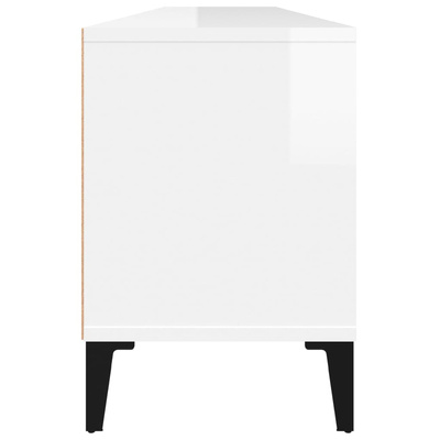 vidaXL Szafka pod TV, wysoki połysk, biała, 150x30x44,5 cm