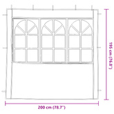 Ściana boczna namiotu na imprezy 2 pcs 200 x 195 cm jasnoszary