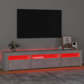 vidaXL Szafka pod TV z oświetleniem LED, szarość betonu, 195x35x40 cm