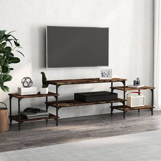 vidaXL Szafka pod TV, przydymiony dąb, 197x35x52 cm