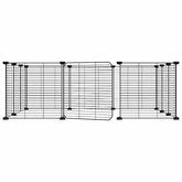 Klatka dla zwierząt z bramką, 12 paneli, czarna, 35x35 cm, stal