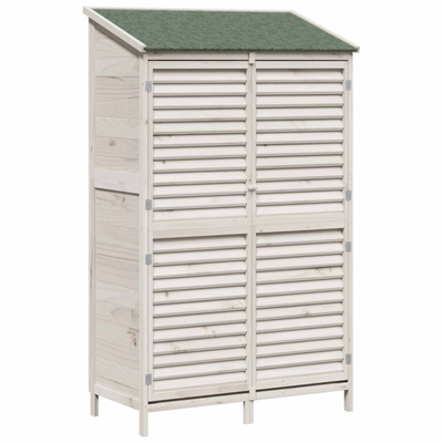 Shed ogrodowy Biały 106 x 56 x 176,5 cm Drewno Świerkowe
