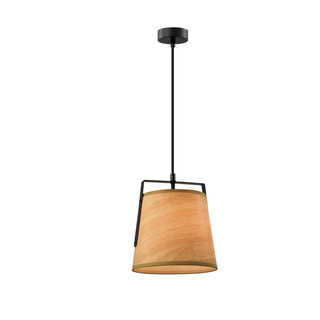 Lampa wisząca z abażurem Milbury czarna z żółtym abażurem E27 do salonu