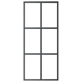 vidaXL Drzwi przesuwne, szkło ESG i aluminium, 90x205 cm, czarne