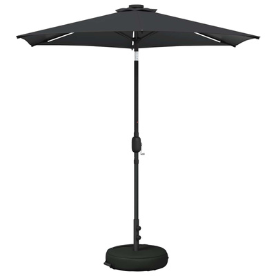 Parasol ogrodowy z oświetleniem LED i podstawą 230 x 230 cm
