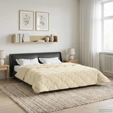 Letni Kołdra Kremowy 200 x 200 cm Mikrofibra i Fleece Teddy