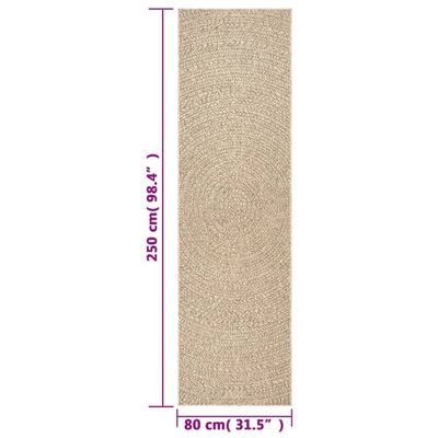 vidaXL Dywan ZIZUR, 80x250 cm, stylizowany na jutowy