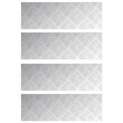 Stopień Prostokątny 4 pcs Srebrny 75 x 25 cm Aluminium